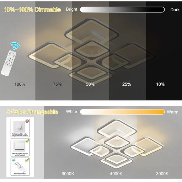 Modern LED Ceiling Light Fixture - Picture 3 of 4